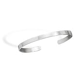 Men's Teens Cuff Bracelet Polished Pewter 5mm