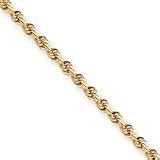 10k 4mm Handmade Diamond-cut Rope Chain Anklet - 9 Inch