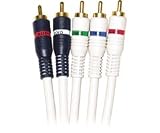 Steren Python - Video / audio cable - component video / audio - RCA (M) - RCA (M) - 12 ft - double shielded - ( RG-59 ) - satin ivory