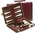 18 Burgundy Suede Backgammon