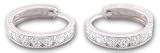 14kt White Gold With Cubic Zirconia Huggie Hoop Earrings