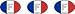 France mini-ovals bumper sticker
