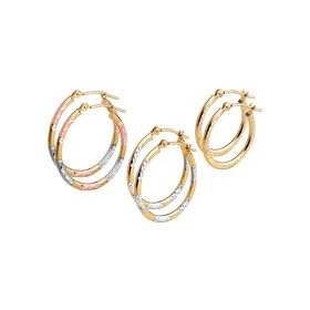 14kt. Two Tone, Three Piece Earring Set by