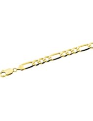Figaro Chain Bracelet 10K Yellow Gold 7 Inch