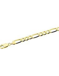 CleverEves 10K Yellow Gold 18 Inch Figaro Chain