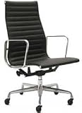 Eames Aluminum Group Executive Chair in Black Leather - by Herman Miller