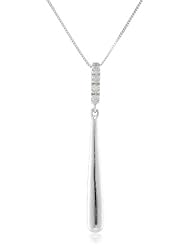10k White Gold Diamond-Accented Bar Pendant Necklace (0.04 cttw, I-J Color, I3 Clarity), 18"