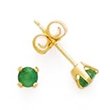 14k Gold & Emerald Stud Earrings (0.32ctw).
