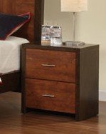 Bedroom Nightstand Contemporary Style in Two-Tone Chestnut