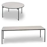 Office Products : Genicom. Samson Series Premium Commercial Table, 72 Round, Off-White with Steel Legs 36108PTS1 / SMF36108PTS1