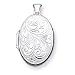 Sterling Silver Scroll Oval Locket