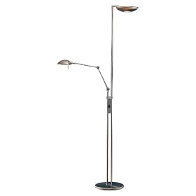 Holtkoetter Halogen Torchiere with Reading Swing-Arm, Satin Nickel by Holtkoetter