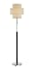 Lite Source LS-80290 Olina Floor Lamp, Leather Pole with White Grid Pattern Shade