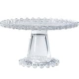 Ambiance Beaded Glass8-1/2-Inch Cake Stand