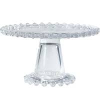 Ambiance Beaded Glass8-1/2-Inch Cake Stand