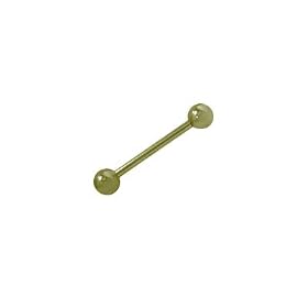 Titanium Barbell Nipple Ring - 14 Gauge (Gold)