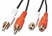 Audio Extension Cable - 2 x Phono Male to 2 x Phono Female, Premium, 2m