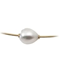 CleverEves 18K Yellow Gold 14.00 mm Fine Baroque South Sea Cultured Pearl Slide