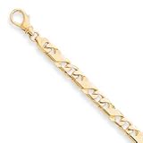 14k 7mm Hand-polished Fancy Link Chain Necklace - 20 Inch