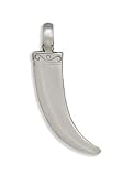 Italian Horn Pewter Pendant 2 1/16(18adj 20 Inches) Necklace Silk Reinforced