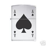 Zippo Ace of Spades High Polish Chrome Lighter, 7554