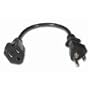 Cables To Go 03114 18 AWG Outlet Saver Power Extension Cord NEMA 5-15R to NEMA 5-15P (3 Feet/0.91 Meters) Black