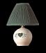Cream Stoneware, Heart Lamp w/Green shade. Image