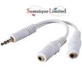 Sumnique HEADPHONE SPLITTER FOR IPOD VIDEO, NANO, MINI, SHUFFLE & ALL OTHER MP3/MP4 PLAYERS (WHITE)