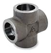 Industrial Grade 1MNT2 Cross, 1/4 In, Socket Weld, Black Steel