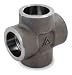 Industrial Grade 1MNT2 Cross, 1/4 In, Socket Weld, Black Steel