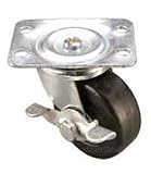 Set of 4 ea 2" LP High Capacity Rubber Wheel Locking Plate Casters 125 lb Capacity per Caster