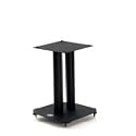 B-Tech 40cm Pair of Black Speaker Stands with Metal Base