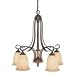Esprit 5L Chandelier Sable w/ Amber Flake Glass Image