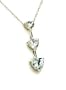 Three Stone Heart Cubic CZ Pendant - JewelryWeb