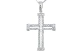 14K White Gold 0.50ct Cross Diamond Pendant