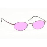 COMPUTER GLASSES WITH PINK POLYCARBONATE DOUBLE SIDED ANTI-REFLECTIVE COATING, SCRATCH COATING AND UV PROTECTION - WINE METAL FRAME - 48-19-145