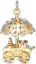 Wine Cart, 14K Gold Charm