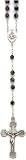 Rosary - Sterling Silver Rosary Snowflake Obsidian Beads (With Convenient carrying case)