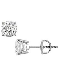 18K White Gold : Round Diamond Stud Earrings â€" 2.00 CT. TW.