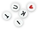Resin Alphabet Beads 400 Pkg - White