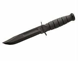 KA-BAR 2-1256 Short Ka-Bar Black, Leather Sheath, 5.25 in., Plain