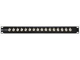 16 Port Fully Loaded BNC Coaxial Patch Panel - 1U