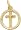 Cross Charm, Gold Plated Silver