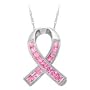 Pink Sapphire Ribbon Pendant in 10K White Gold