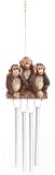 3 Monkeys On Log Chimes