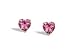14K Yellow Gold Genuine Heart Pink Tourmaline Stud Earrings