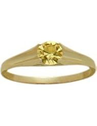 14 Karat Yellow Gold Genuine 0.20tcw. Citrine November Baby Gemstone Ring