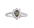 Sterling Silver Ring - Clear and Rainbow Topaz CZ - Pear - Prong Set - 12 mm x 2 mm, Sizes 5-9 Sterling Silver Ring - Clear and Rainbow Topaz CZ - Pear - Prong Set - 12 mm x 2 mm, Sizes 5-9