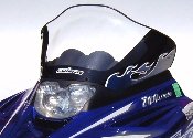 YAM SRX 00-03(Dual Beam) Low Clear W/ White/Silver Flames W/ Black Accents Cobra Windshield
