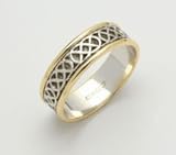 Gents 14K All White Narrow Sheelin Wedding Band - Made in Ireland